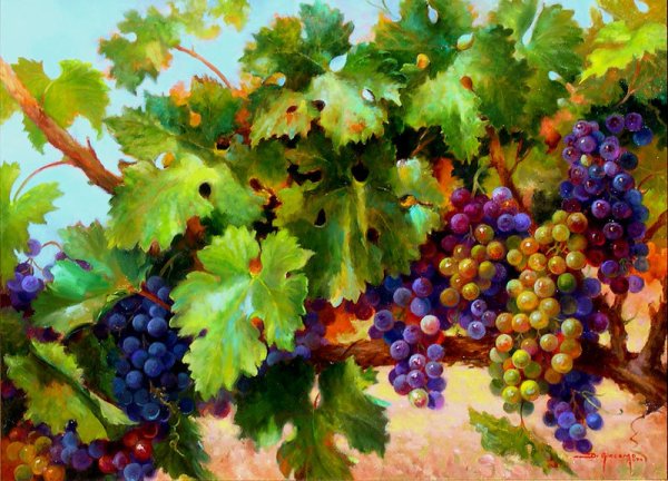 Виноградная лоза живопись маслом