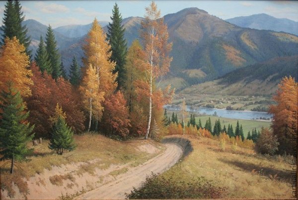 Осень в горах живопись маслом
