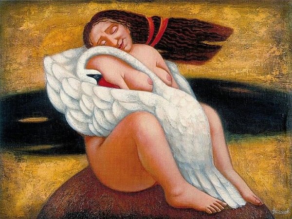 Леда и лебедь Микеланджело 1529