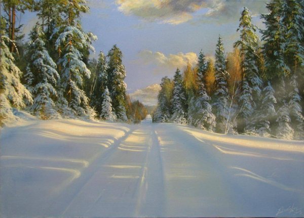 Юшкевич Виктор Николаевич художник картины зима