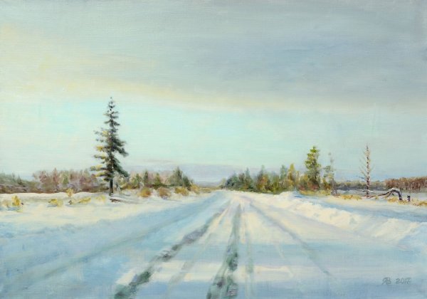 Художник Лошаков Владимир картина зимняя дорога
