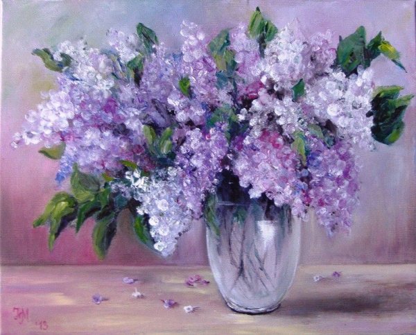 Сирень маслом