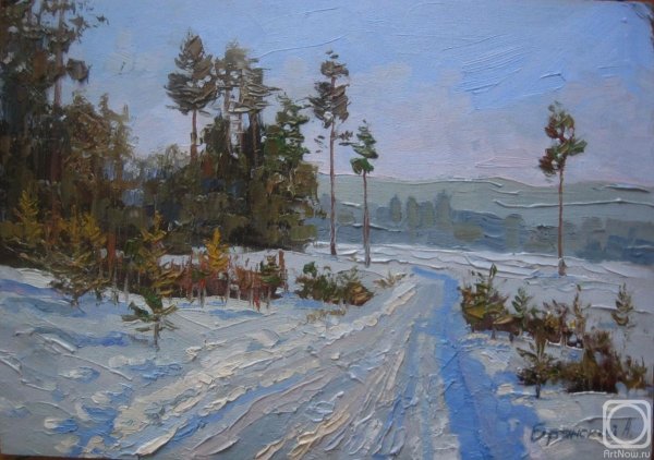 Художник Каменев "зимняя дорога
