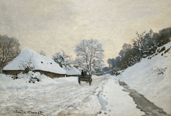 Клод Моне зимняя дорога