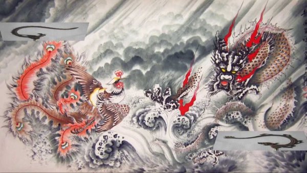 Китайская живопись тушью дракон