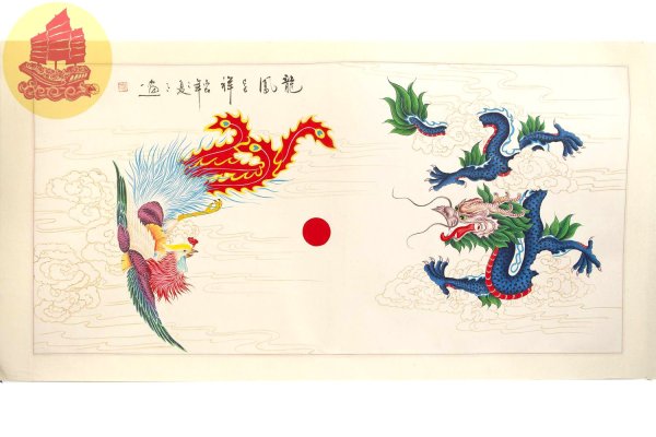 Китайская живопись дракон и мышь