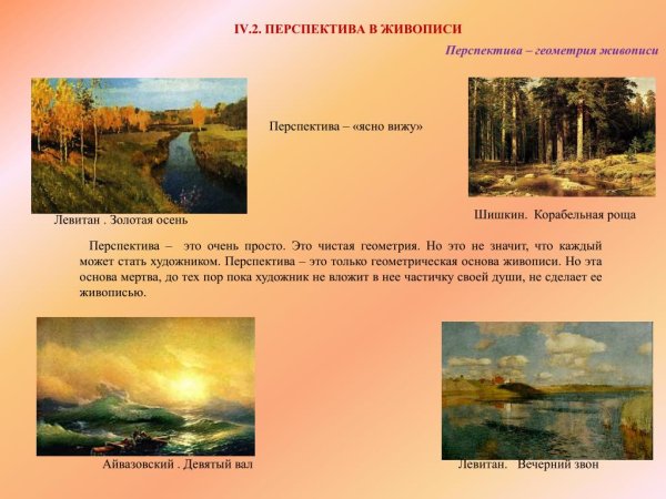 Виды перспективы в живописи