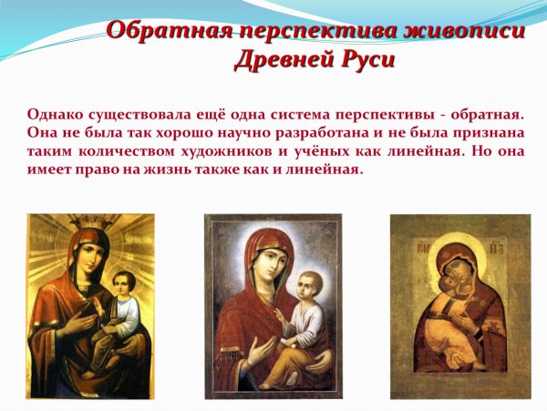 Византийская икона Обратная перспектива