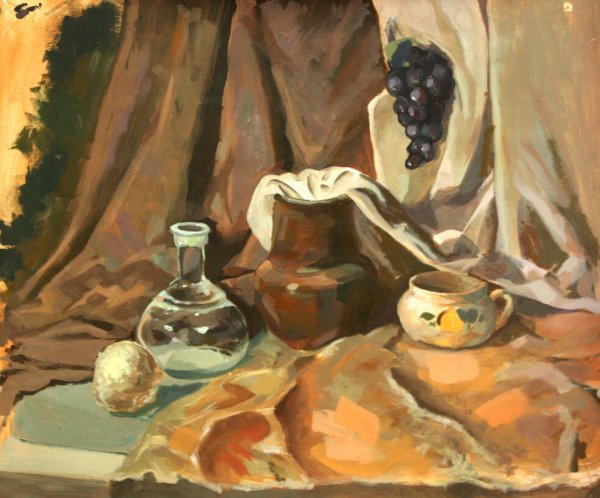 Академическая живопись натюрморт маслом Строгановка