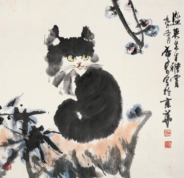 Китайская живопись гунби кошки