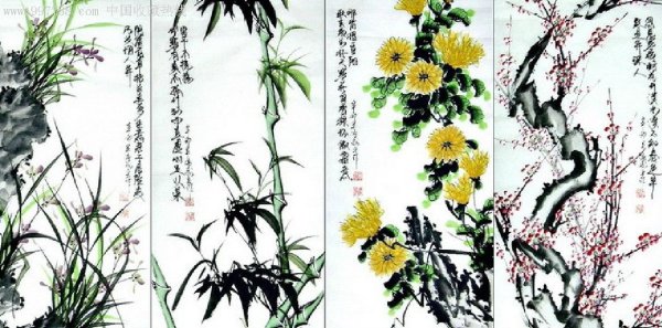 Традиционная китайская живопись маки