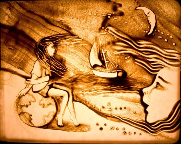 Рисование песком