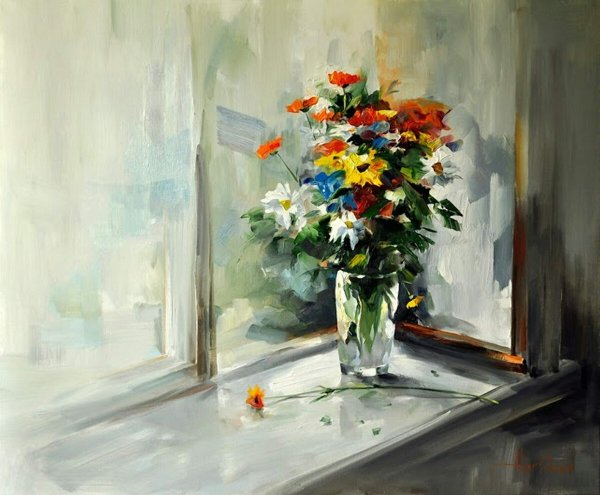 Картина маслом окно