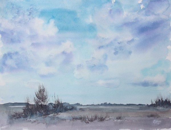 Ночной зимний пейзаж живопись