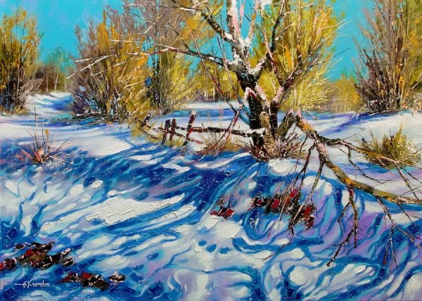 Художник Янов Виктор картины зима