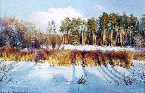 Художник Дмитрий Левин зима