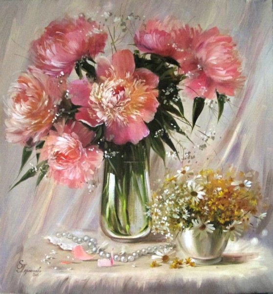 Пионы на картинах художников Елена Перминова