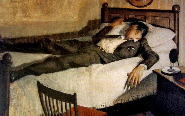 Спящий мужчина в живописи