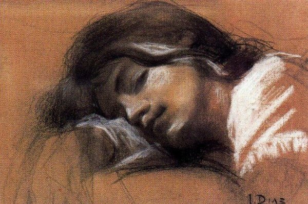 Спящая девушка живопись