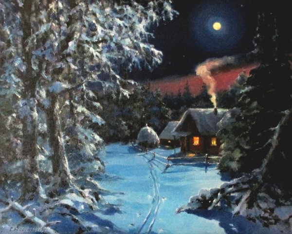 Художник Игорь Медведев зимний пейзаж