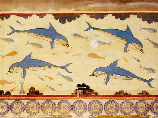 Дельфины фреска из Кносского дворца