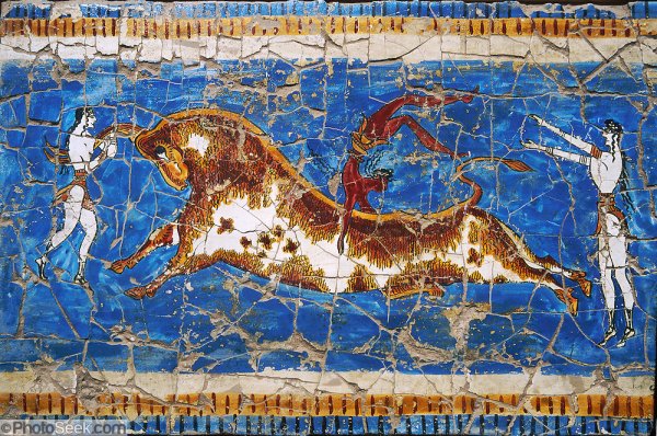 Таврокатапсия фреска Кносского дворца