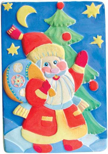 Новогодняя картина пластилином