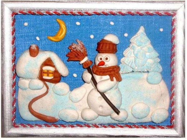 Пластилинография на зимнюю тему