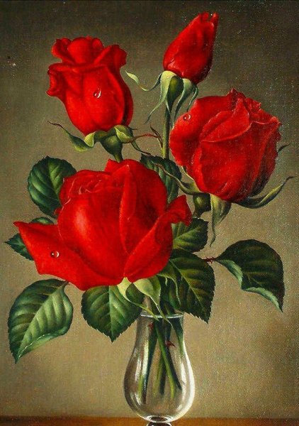 Розы в вазе