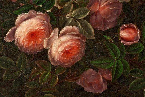 Алые розы в живописи