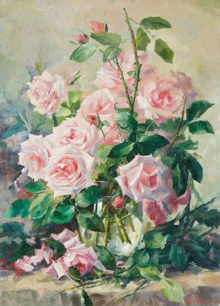 Qiang Huang живопись розы