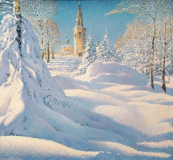 Художник Владимир Крылов зимний лес