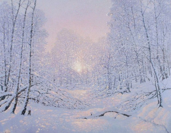 Художник Владимир Крылов зимний лес