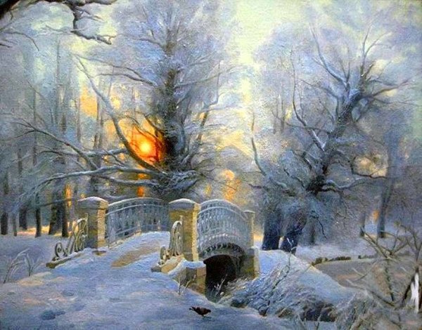 Виктор Сорокин "зимний городской пейзаж"