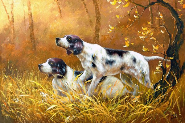 Собака художник