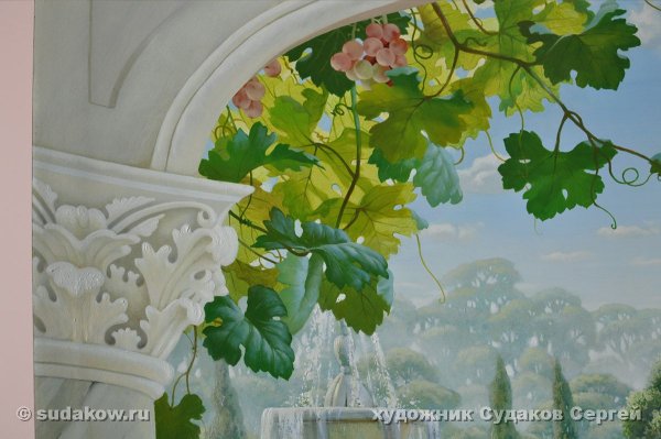 Виноградная лоза фреска роспись стен