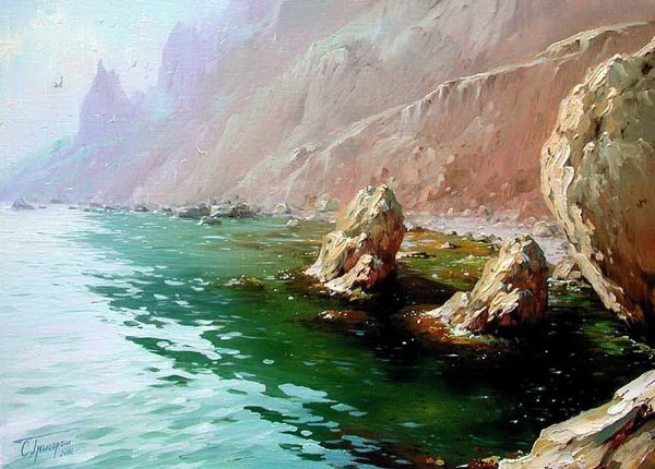 Картины маслом морские скалы Свиридов Сергей