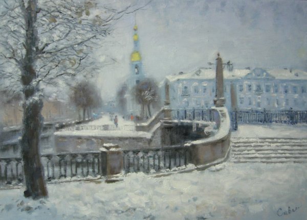 Бенуа Никольский собор зимой