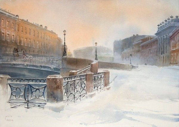 Художник Павел Еськов зима