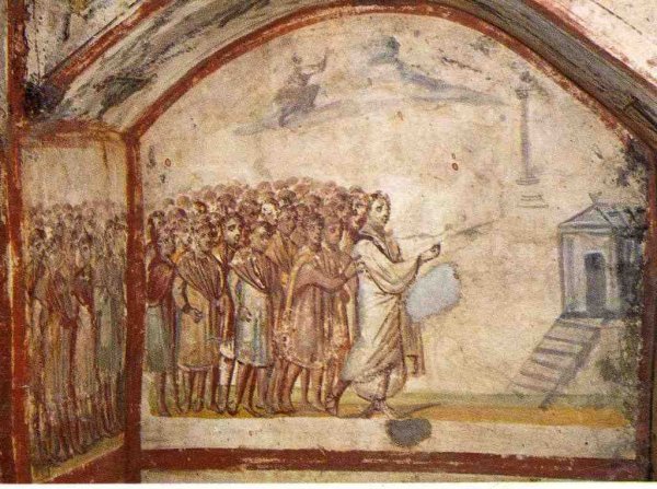Катакомбы фреска Пастырь добрый