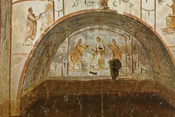 Катакомбы Домитиллы фрески Иисус апостолы