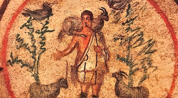 Христос добрый Пастырь катакомбы Присциллы