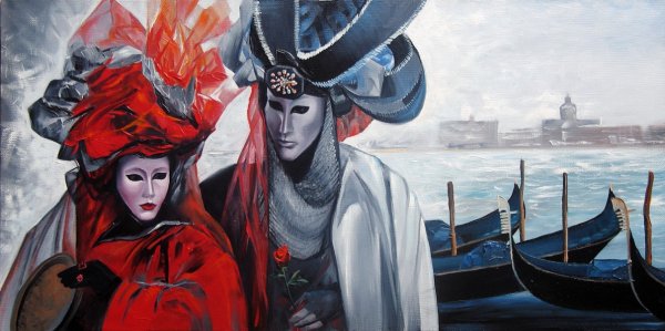 Карнавал Венеция в живописи арт деко