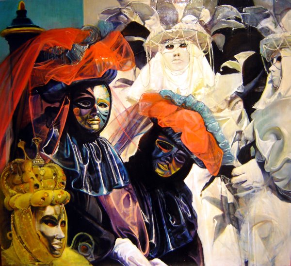 Alex Levin картины Венеция маски карнавал