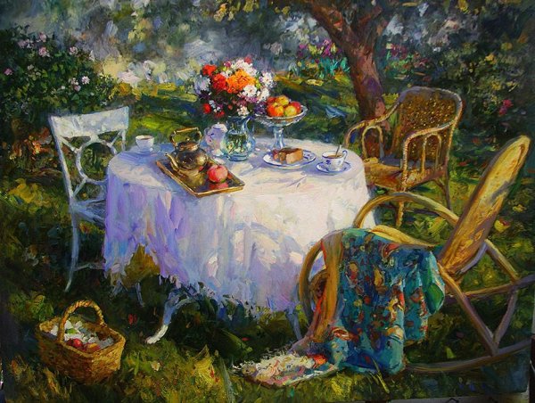 Свиридов Сергей Алексеевич. "Столик в летнем саду"