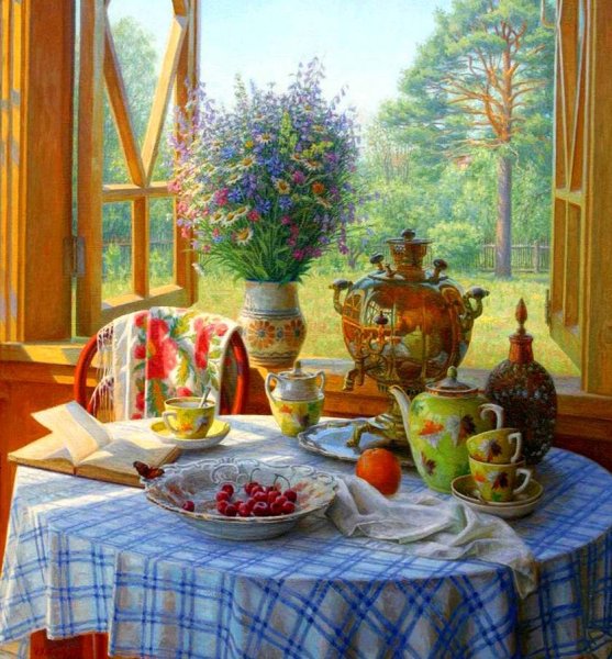 Юрий Панцырев натюрморт с самоваром