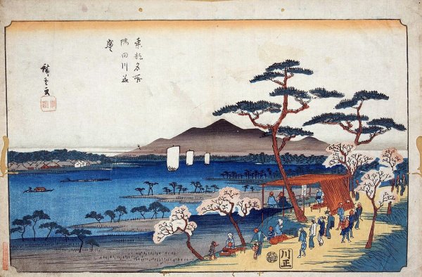 Утагава Хиросигэ. Храм Конрюзан в Асакуса. 1856