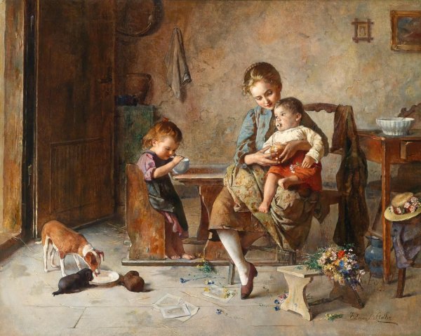 Художник Edmund Adler картина "дети"