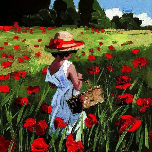 Маковое поле картина