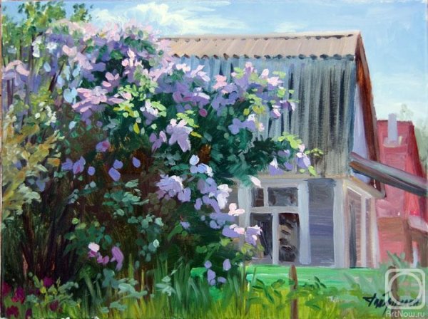 Кусты жасмина гуашь